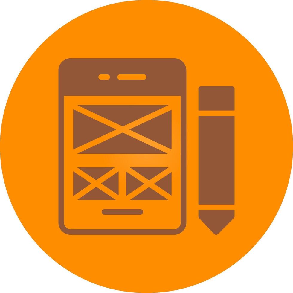 Line bronw Glpyh Design vector
