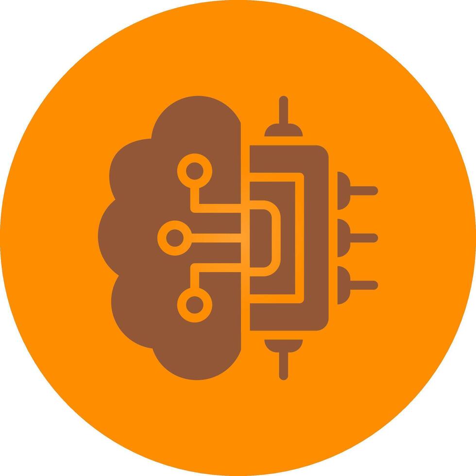 Brain Circuit Creative Icon Design vector