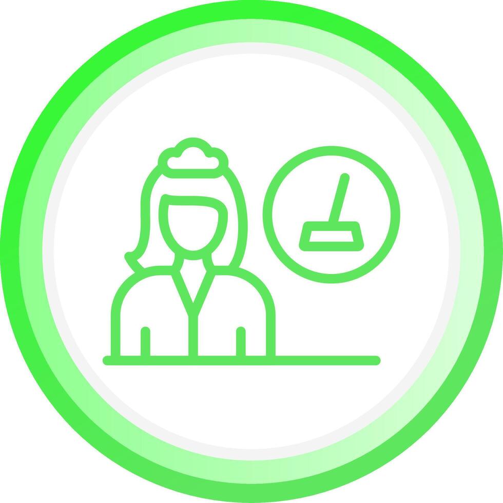 Female Cleaner Creative Icon Design vector