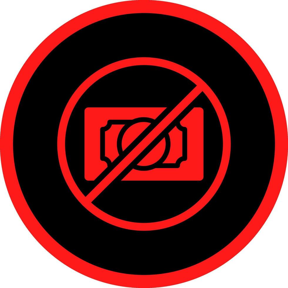 No Money Creative Icon Design vector