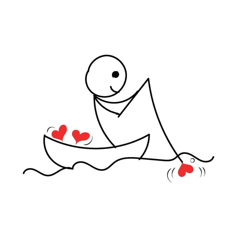 Funny Stick figure hand drawn style for print vector