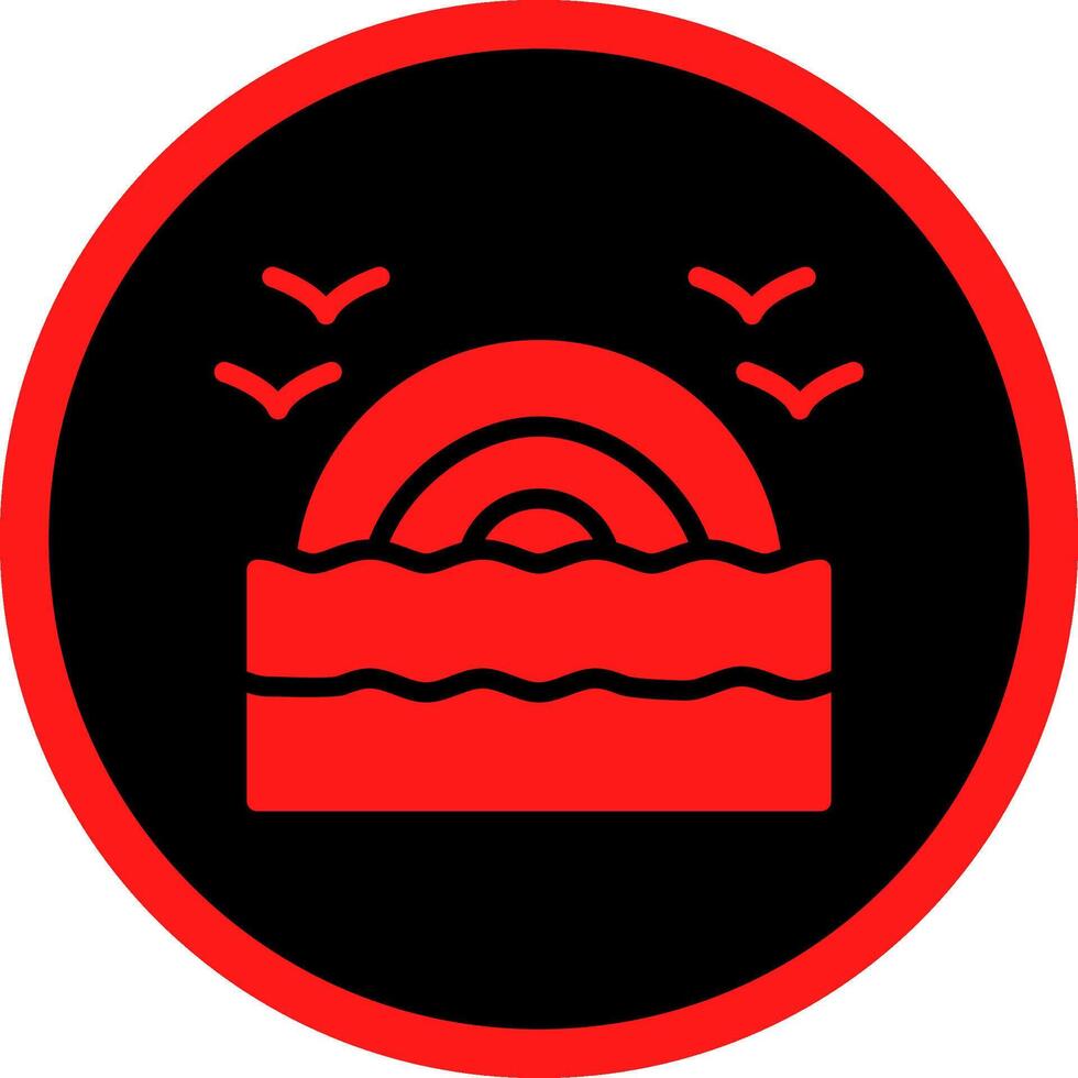 Glyph Red Icons Design vector