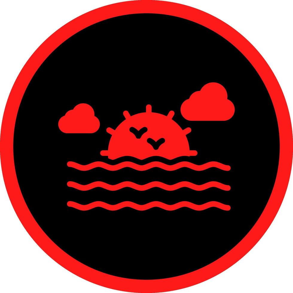 Sea Landscape Creative Icon Design vector