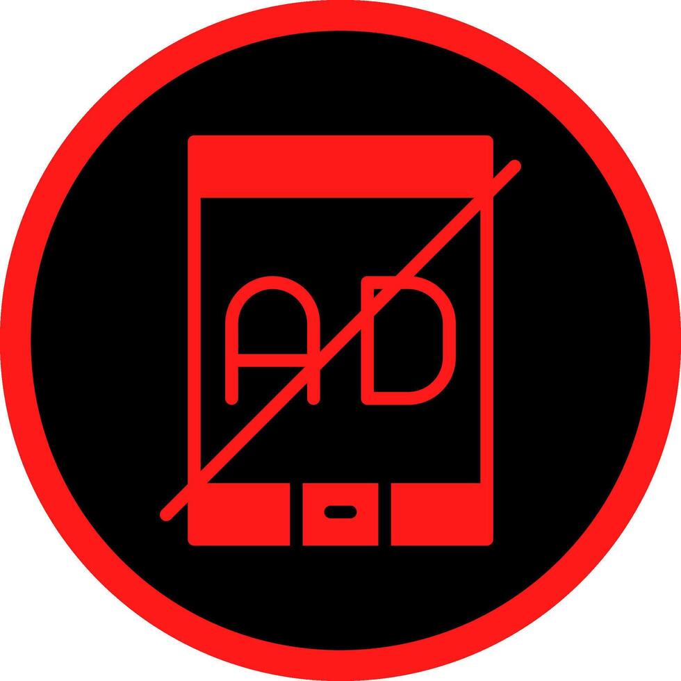 No Ad Creative Icon Design vector