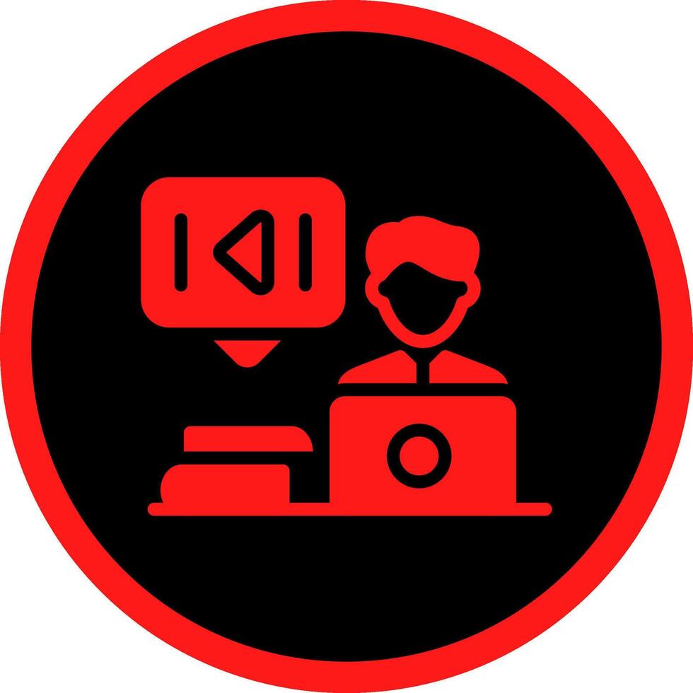Glyph Red Icons Design vector