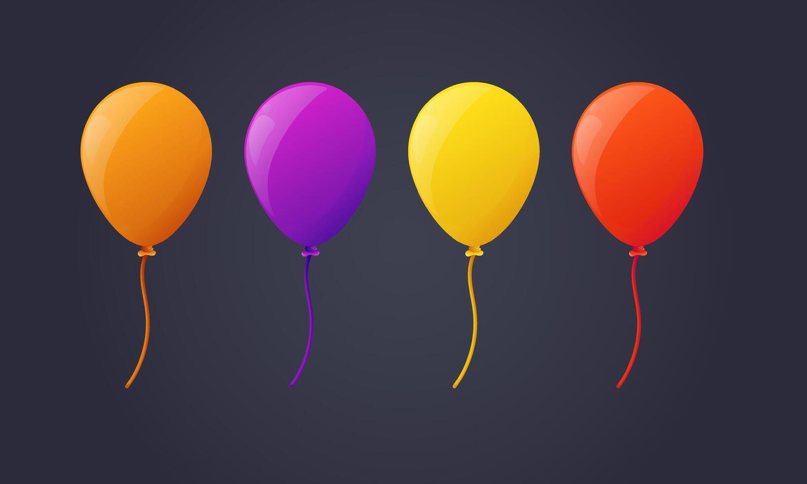 Balloons in vector cartoon and realistic style, Isolated colorful balloons deliver great design elements for celebration parties, birthday parties, banners, posters, and advertising designs.