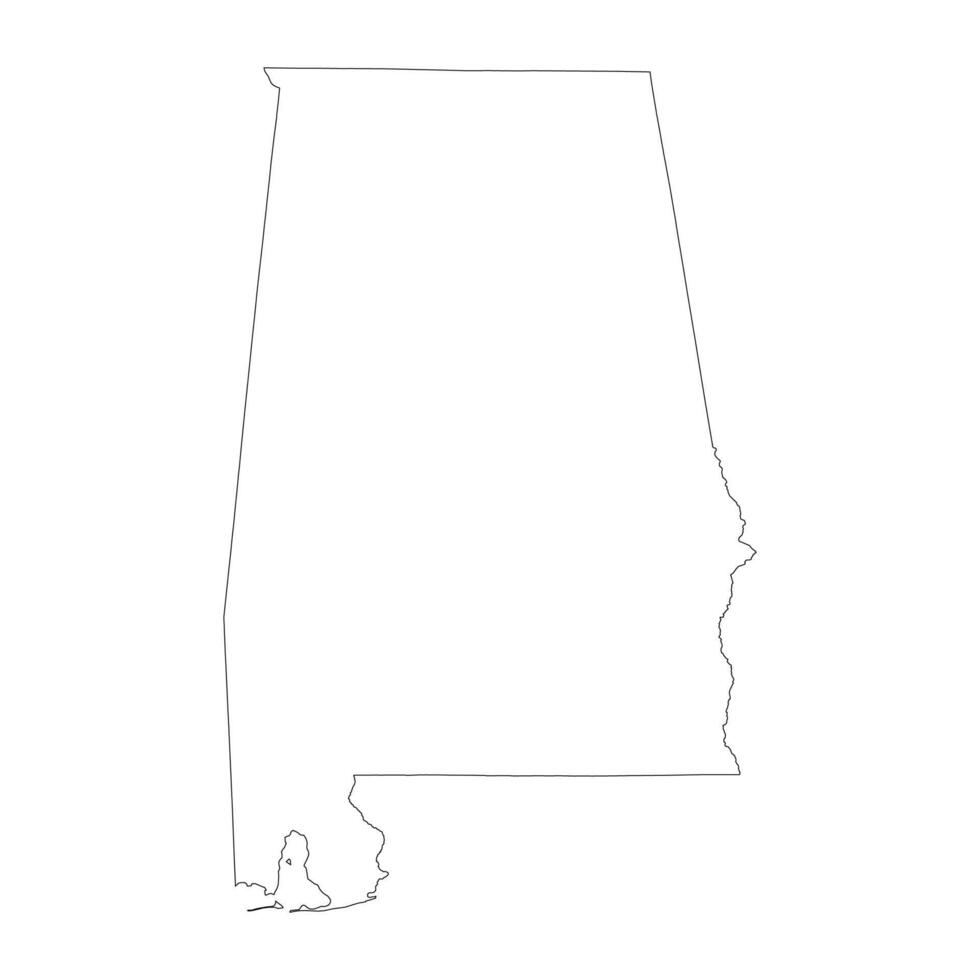 Alabama contorno mapa vector