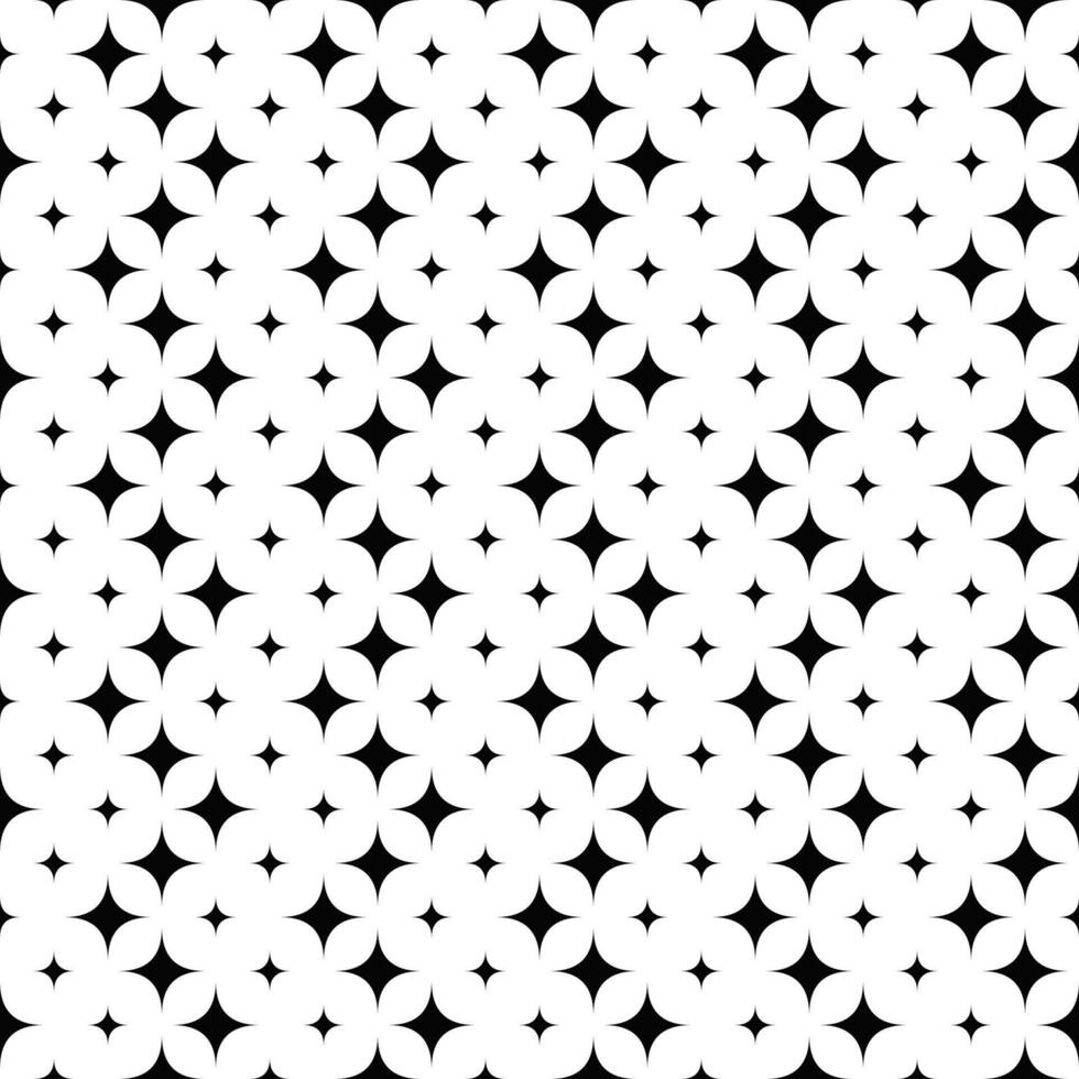 Black and white curved star pattern background - abstract vector illustration