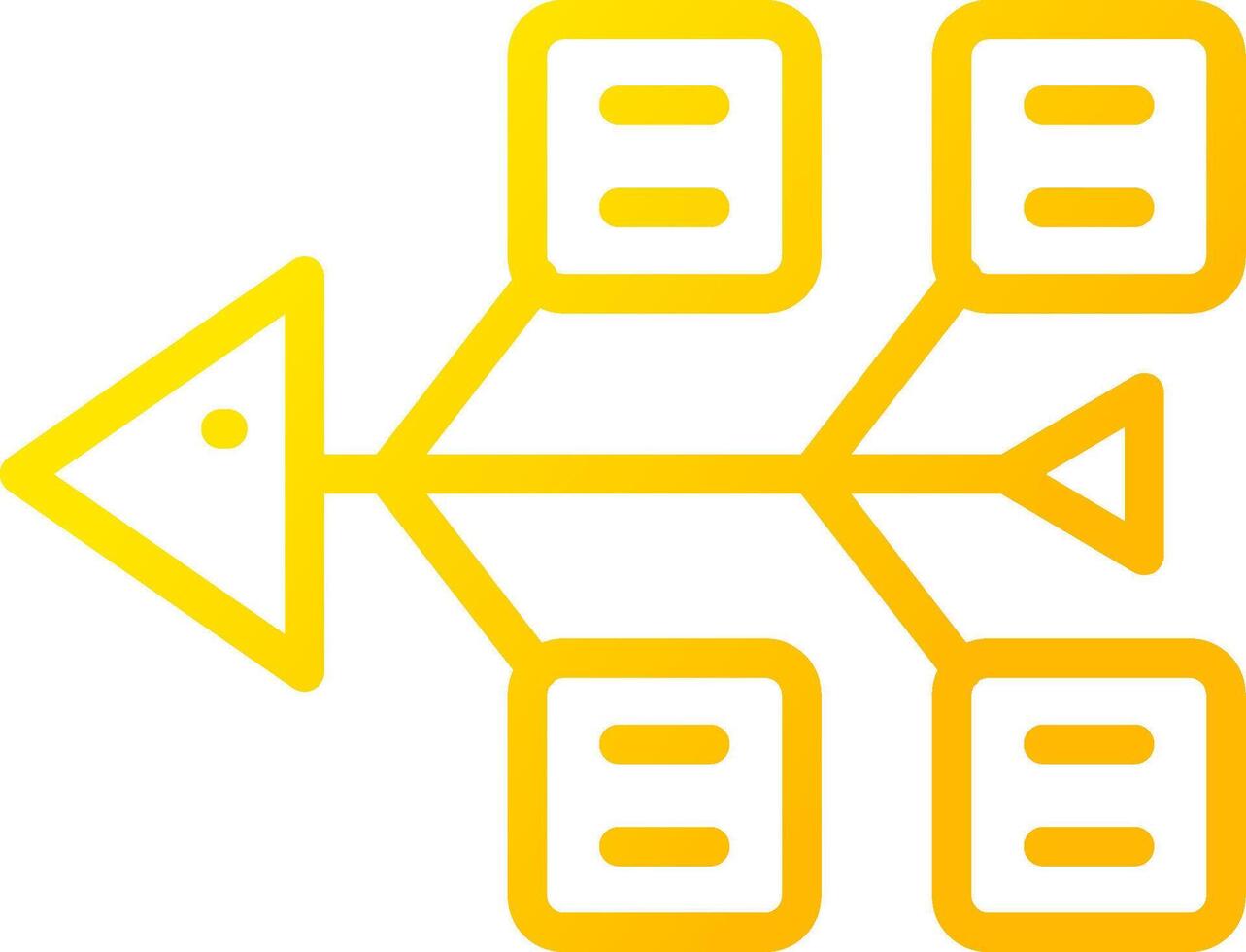 Fishbone Diagram Creative Icon Design vector