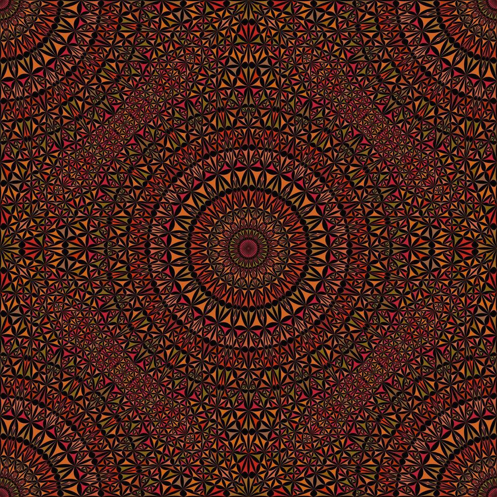 Oriental brown polygon mandala mosaic pattern background - bohemian abstract kaleidoscope geometrical vector art graphic design
