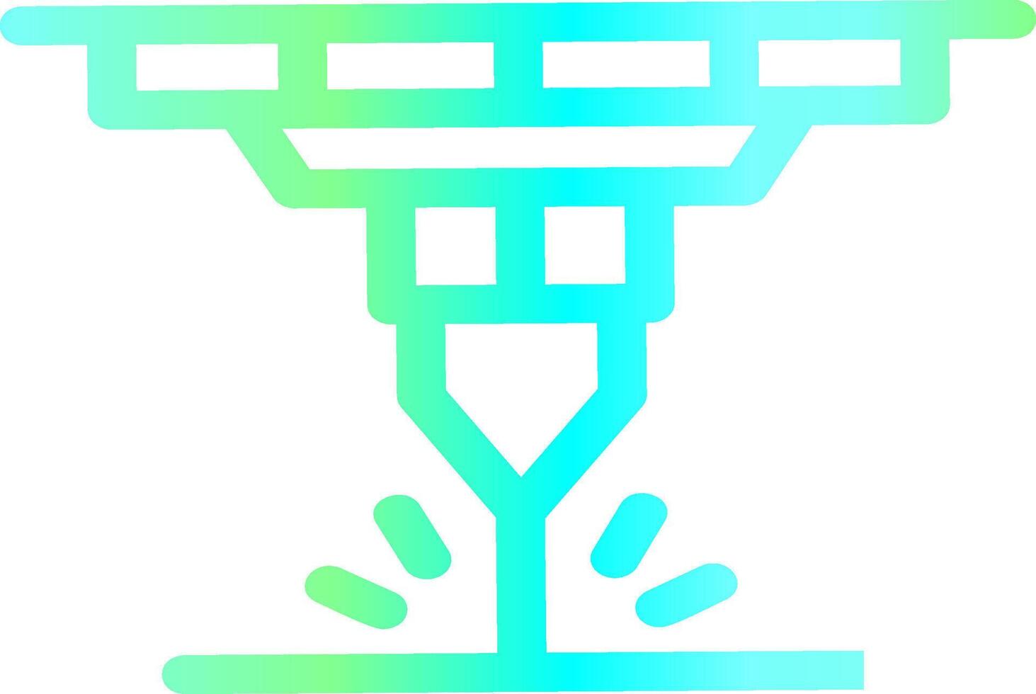 Water Cutting Machine Creative Icon Design vector