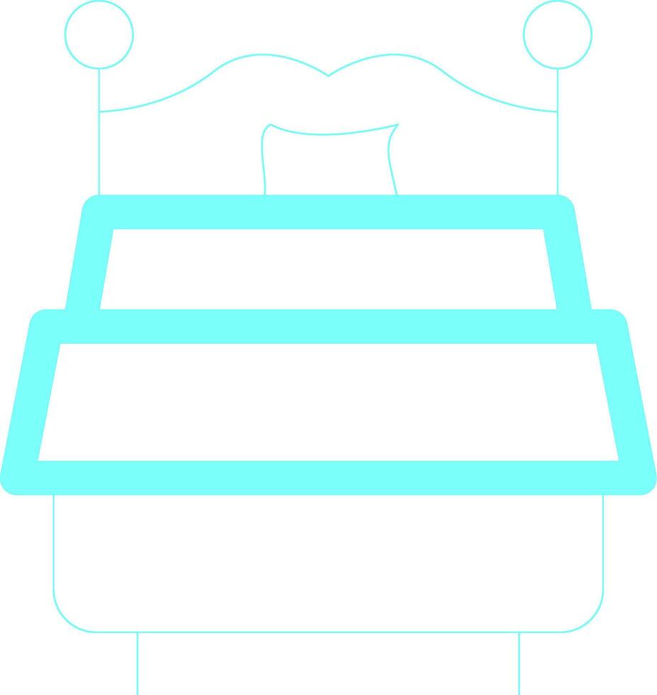 Double Bed Creative Icon Design vector