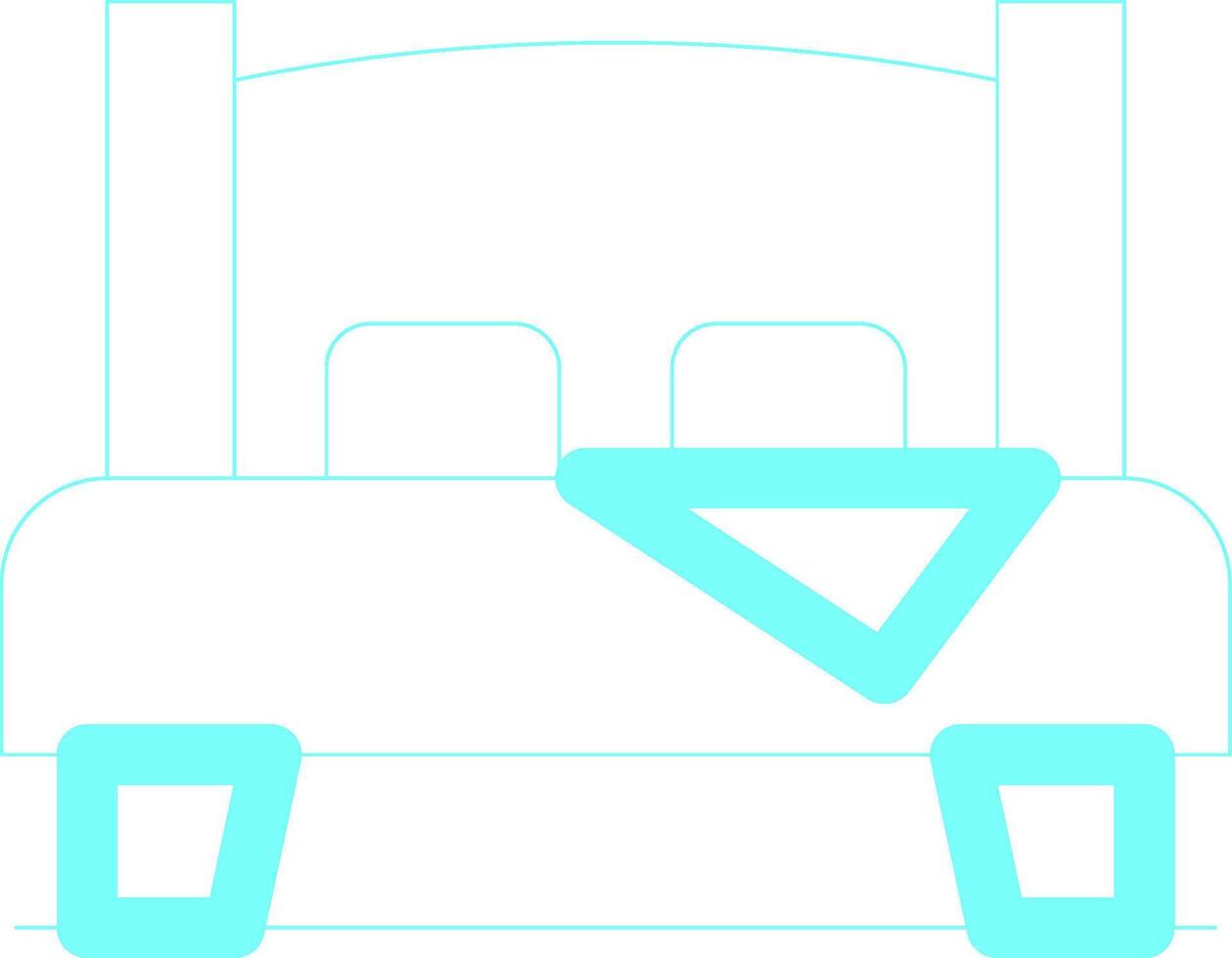 Double Bed Creative Icon Design vector