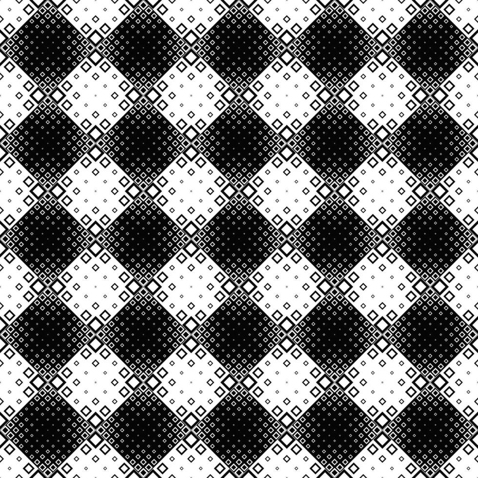 Monochrome geometrical square pattern background - abstract black and white vector illustration