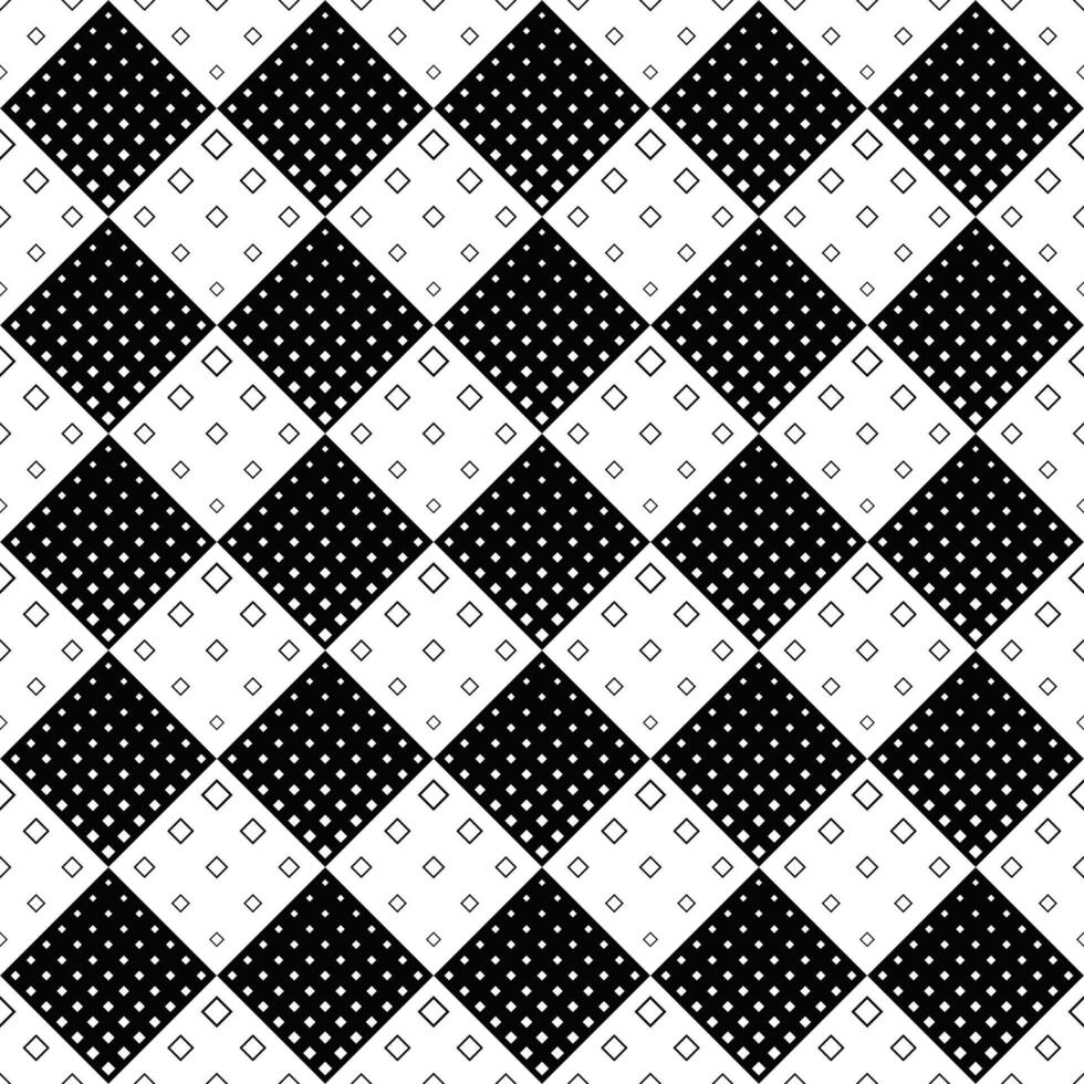 Seamless diagonal square pattern background - black and white geometrical vector design from squares