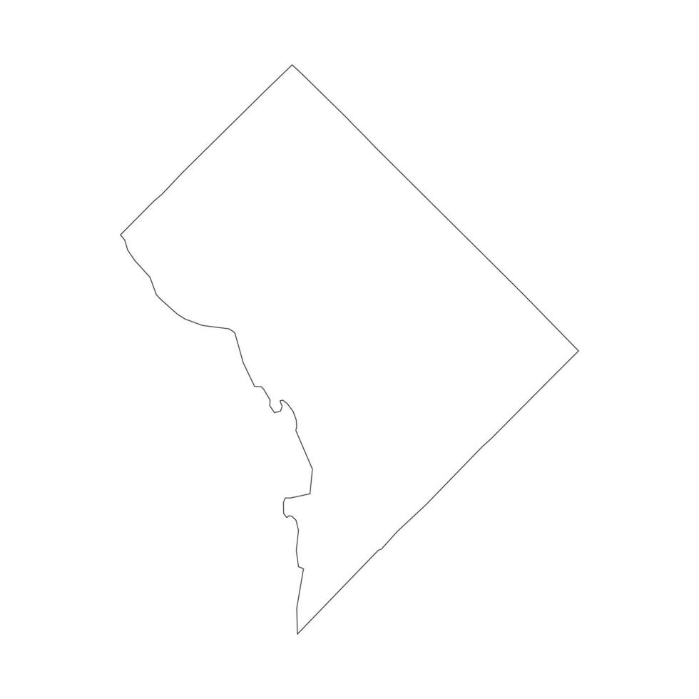 District of Columbia outline map vector