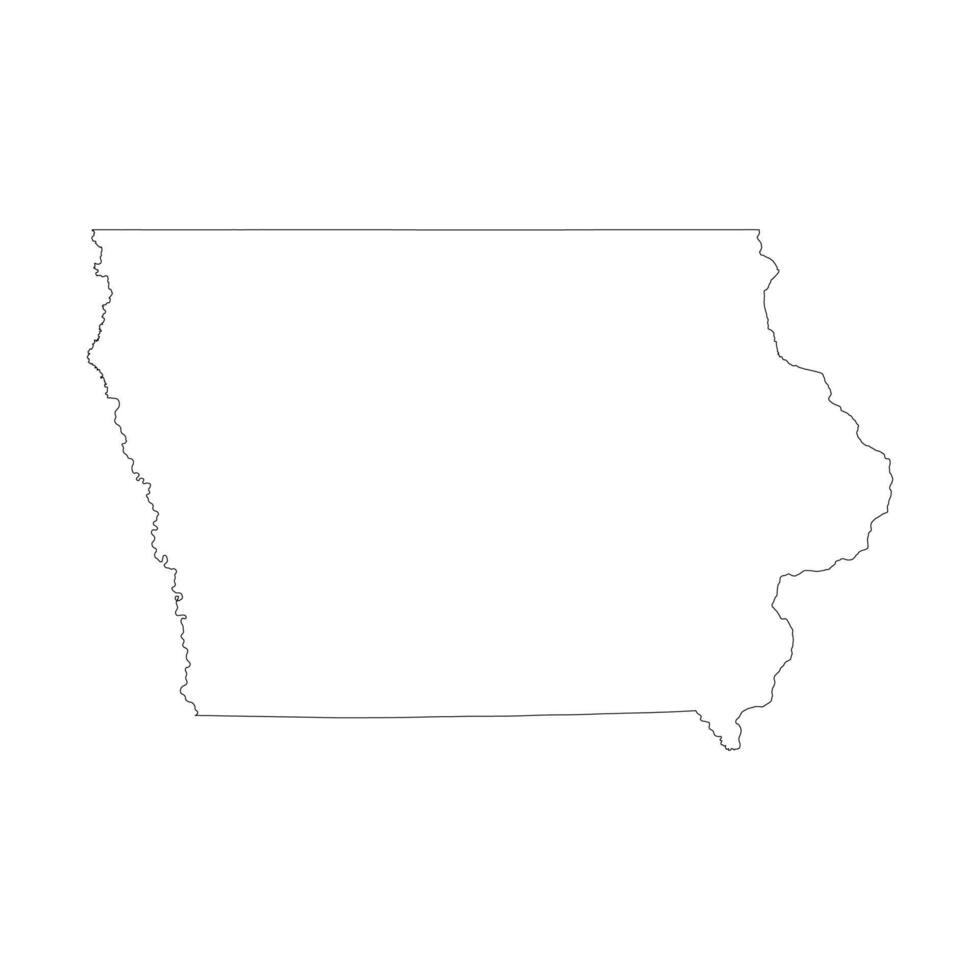Iowa outline map vector