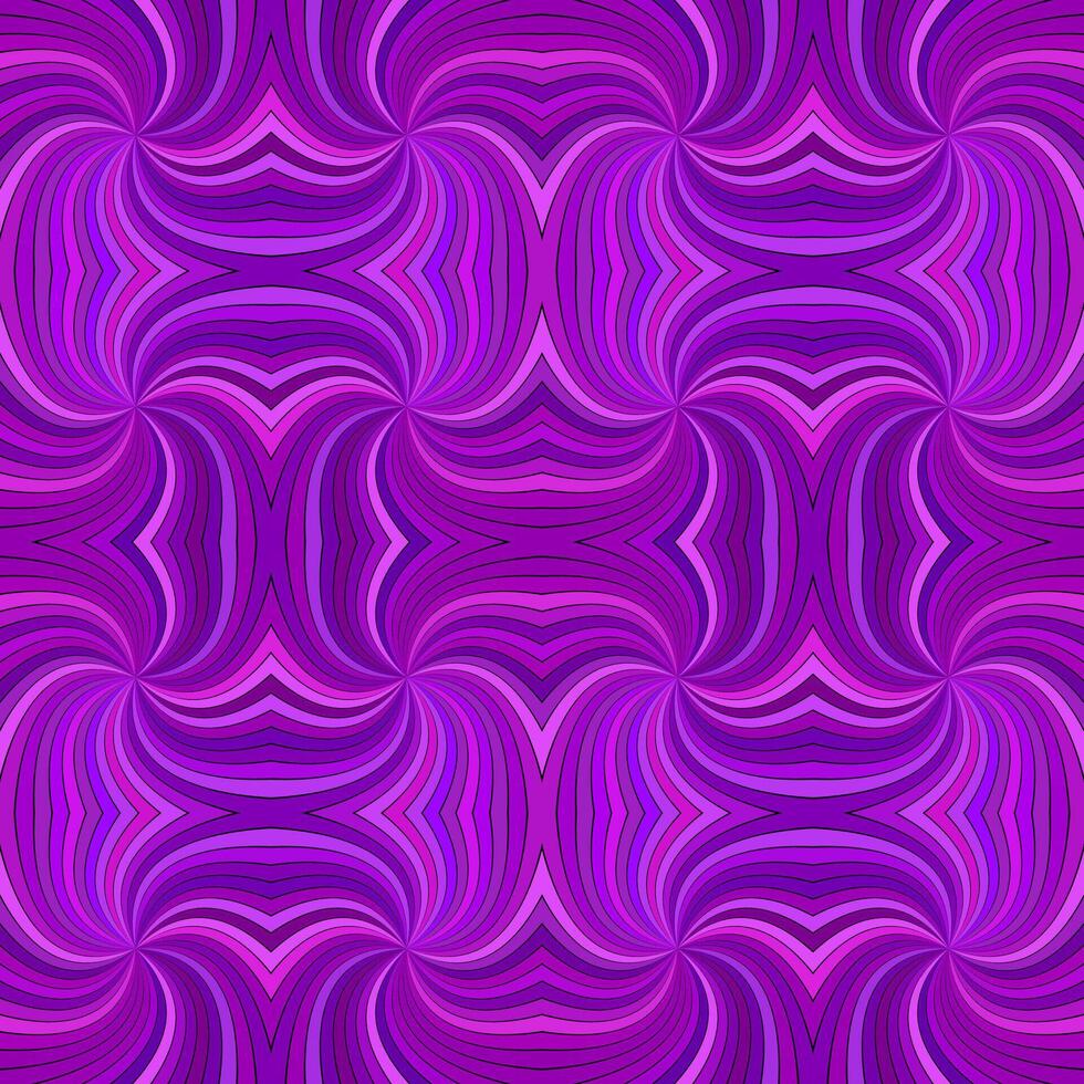 Purple psychedelic abstract seamless striped spiral pattern background design - vector illustration with curved rays
