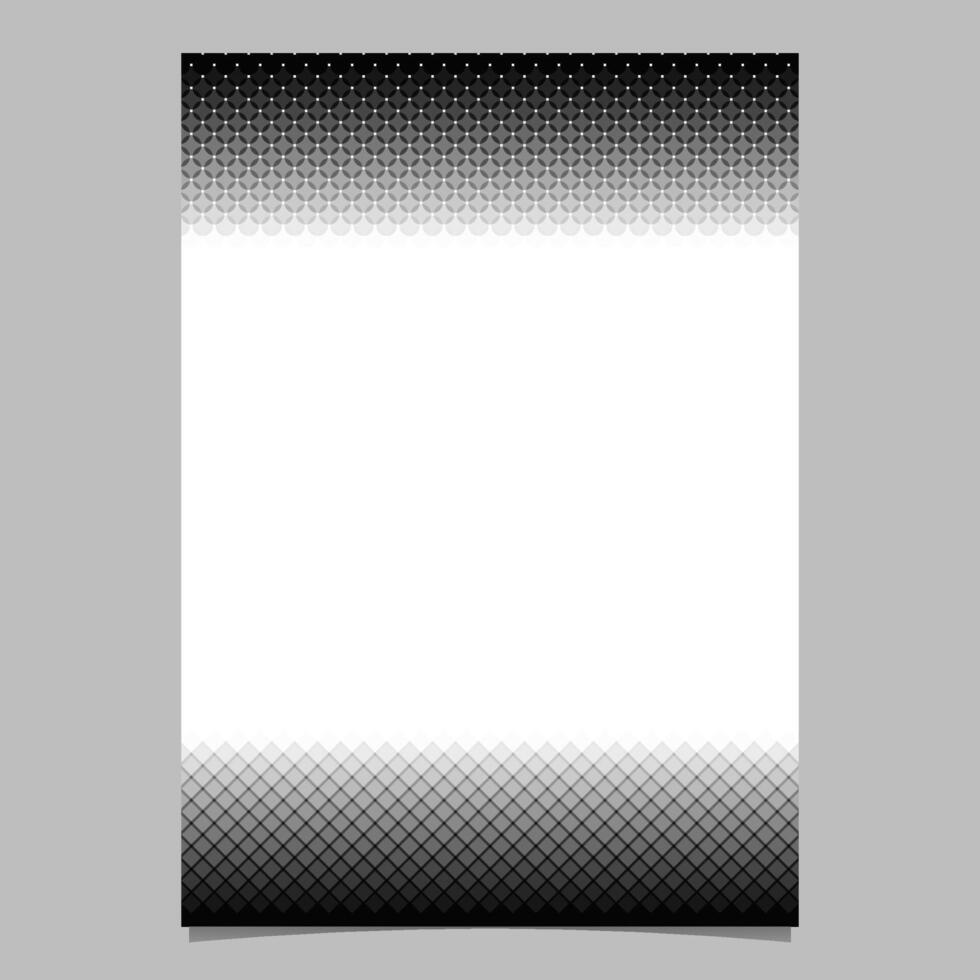 Monochrome halftone geometric dot and square pattern page background template - vector design