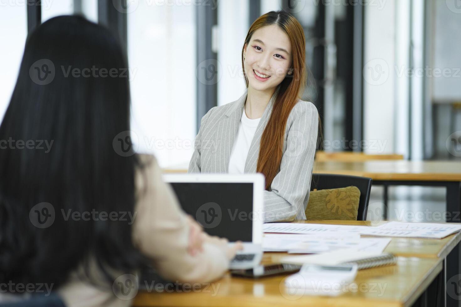 Business Colleagues in Discussion During Job Interview photo