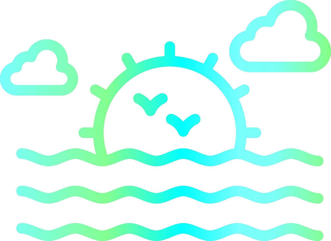 Sea Landscape Creative Icon Design vector