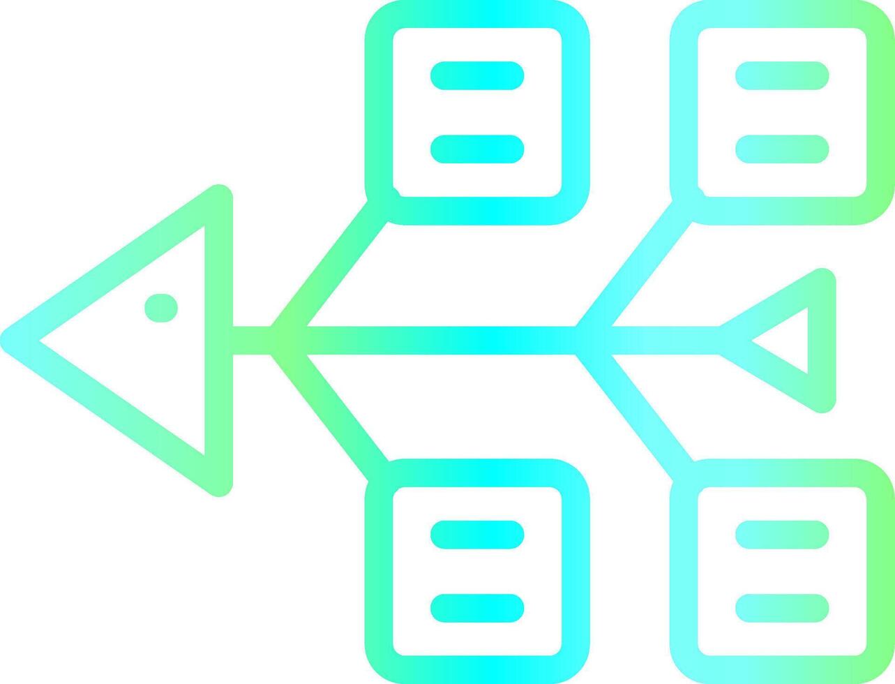 Fishbone Diagram Creative Icon Design vector