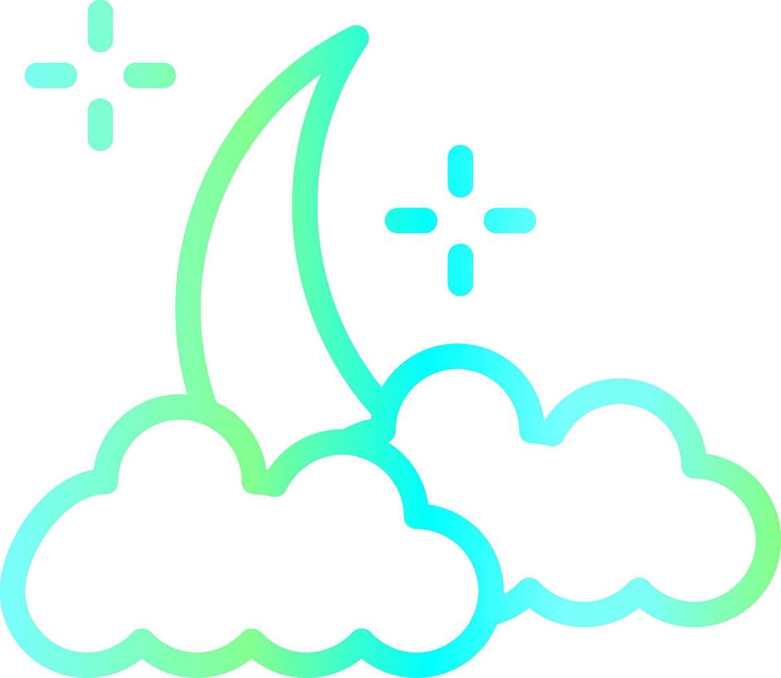 Cloudy Night Creative Icon Design vector