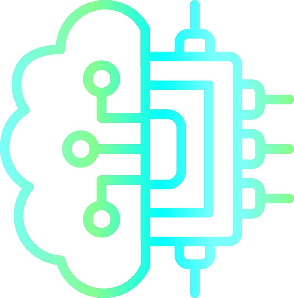 Brain Circuit Creative Icon Design vector