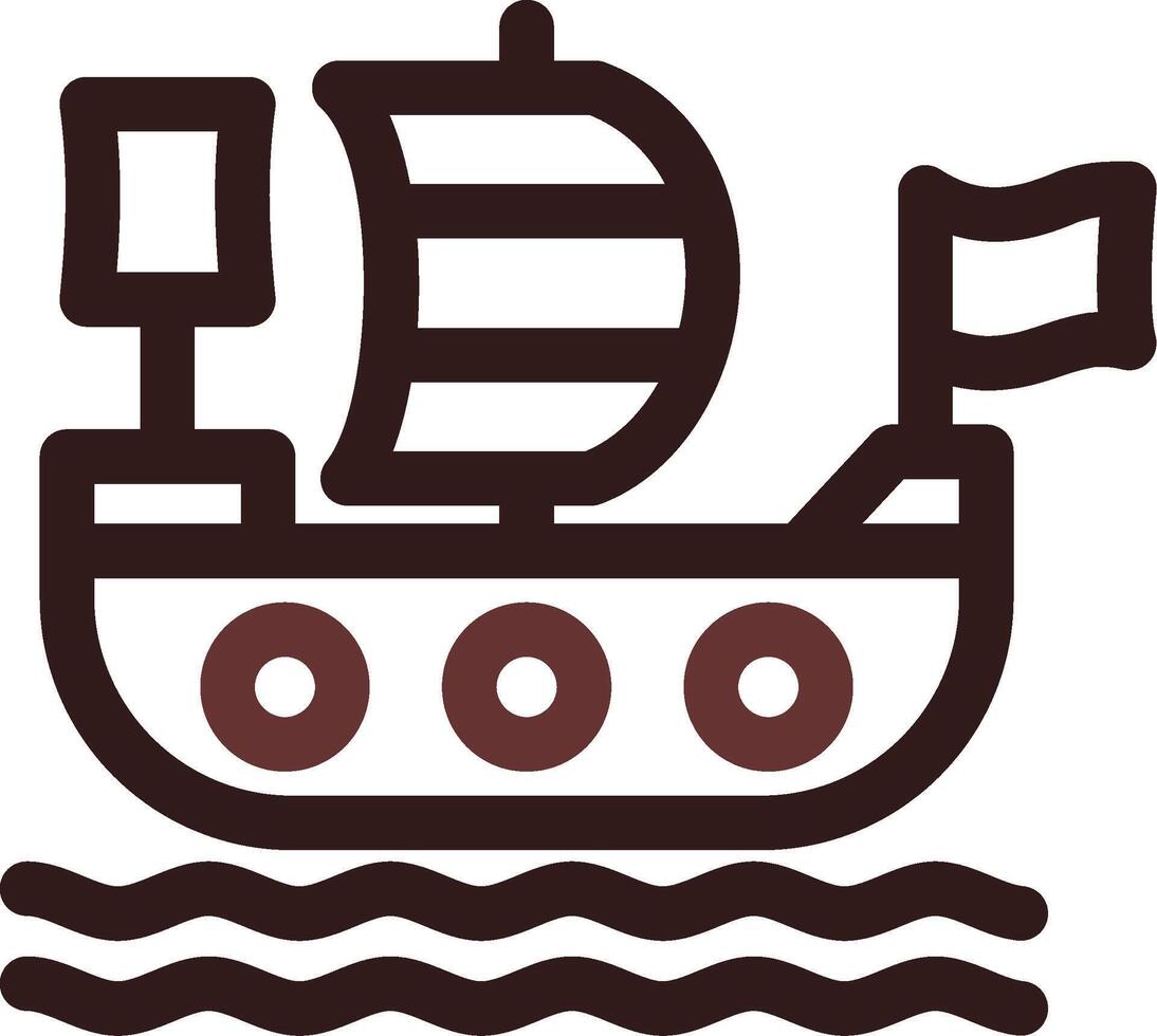 Pirates Ship Creative Icon Design vector