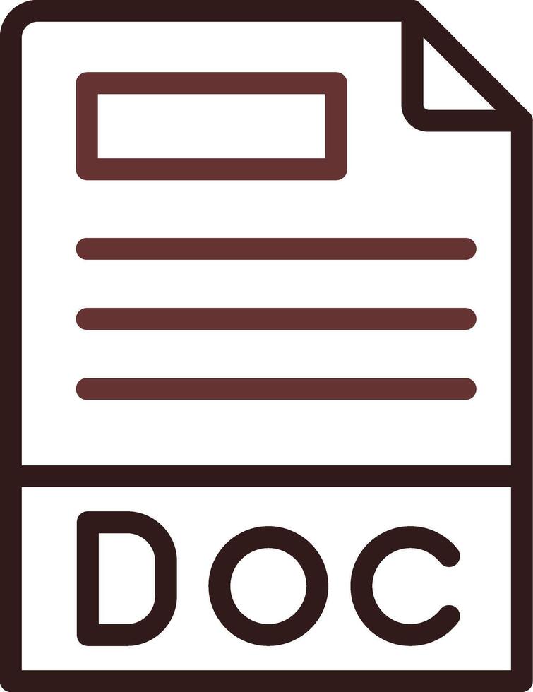 Doc File Format Creative Icon Design vector