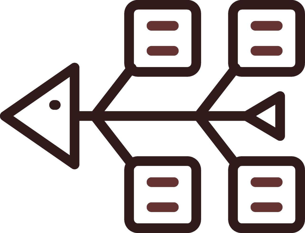 Fishbone Diagram Creative Icon Design vector