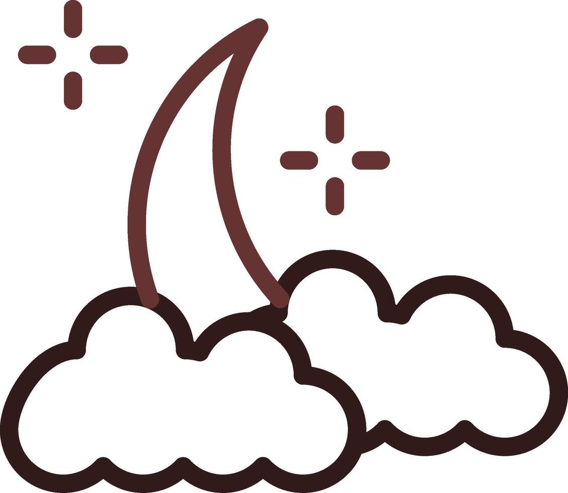 Cloudy Night Creative Icon Design vector