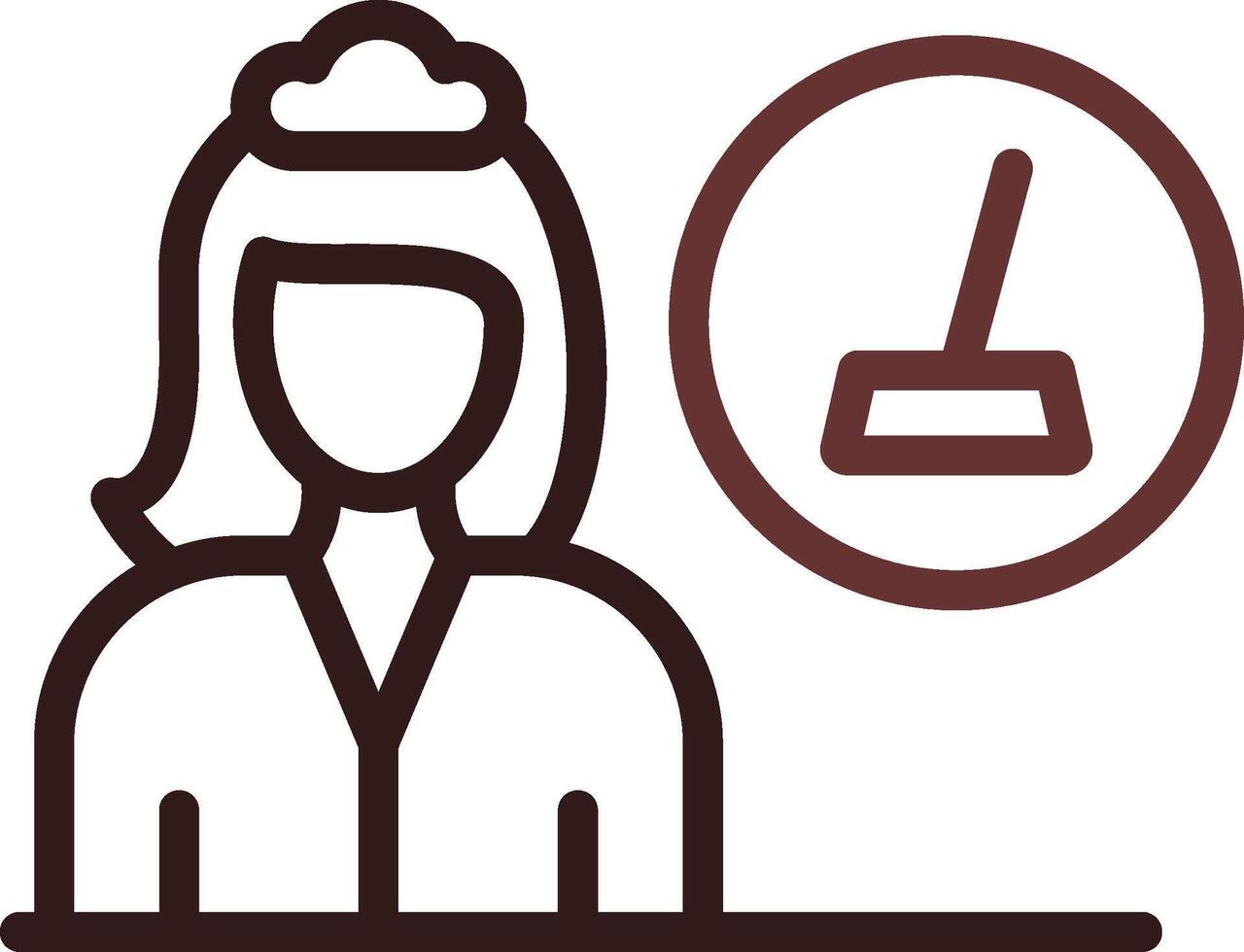 Female Cleaner Creative Icon Design vector