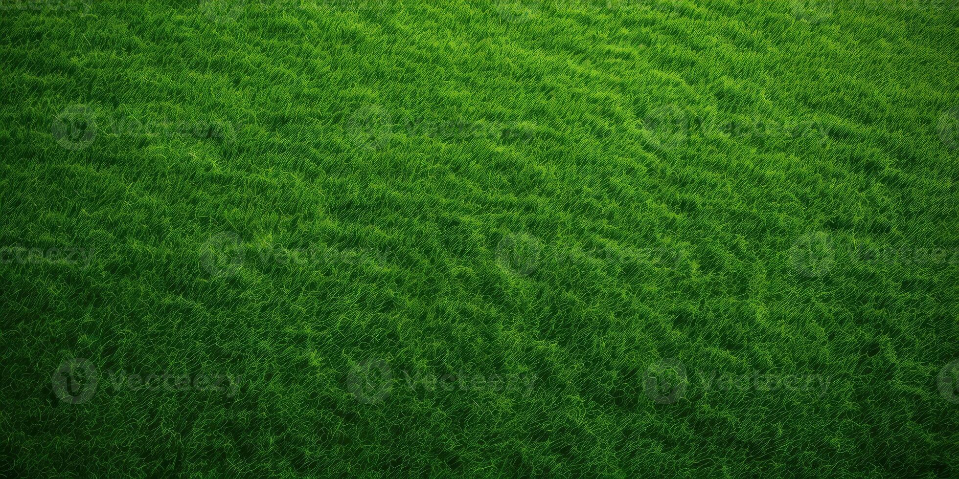 AI Generated Green Grass Texture. Top View Carpet or Lawn. Baseball, Soccer, Football or Golf Game. Generative AI photo