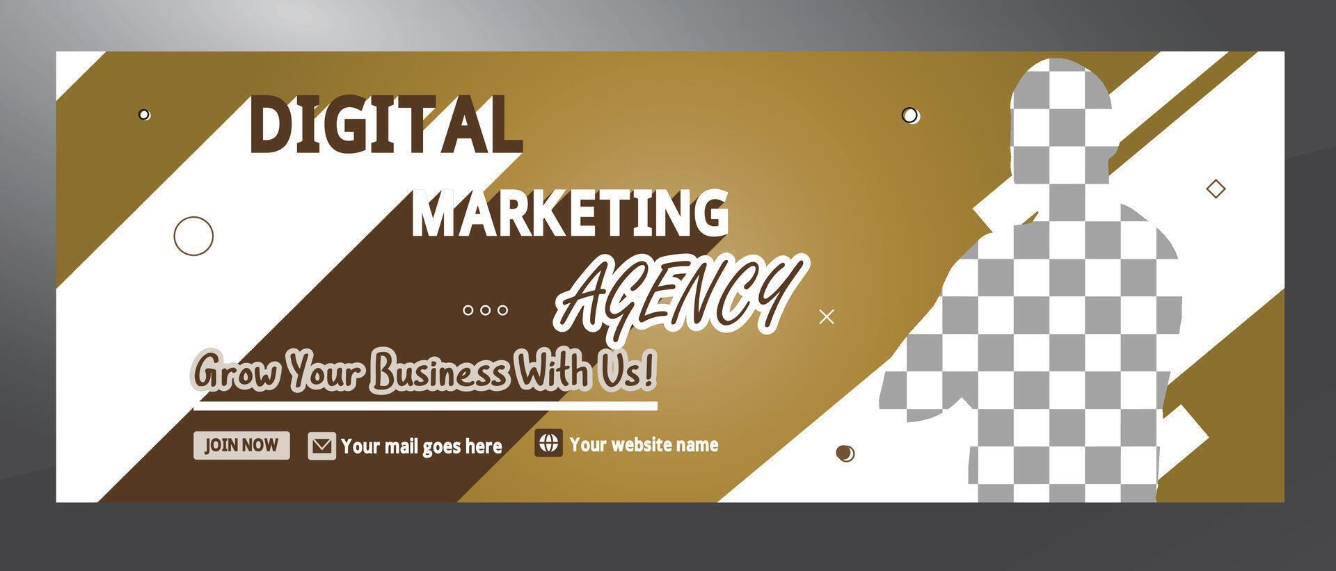 Digital marketing agency and corporate social media cover template vector