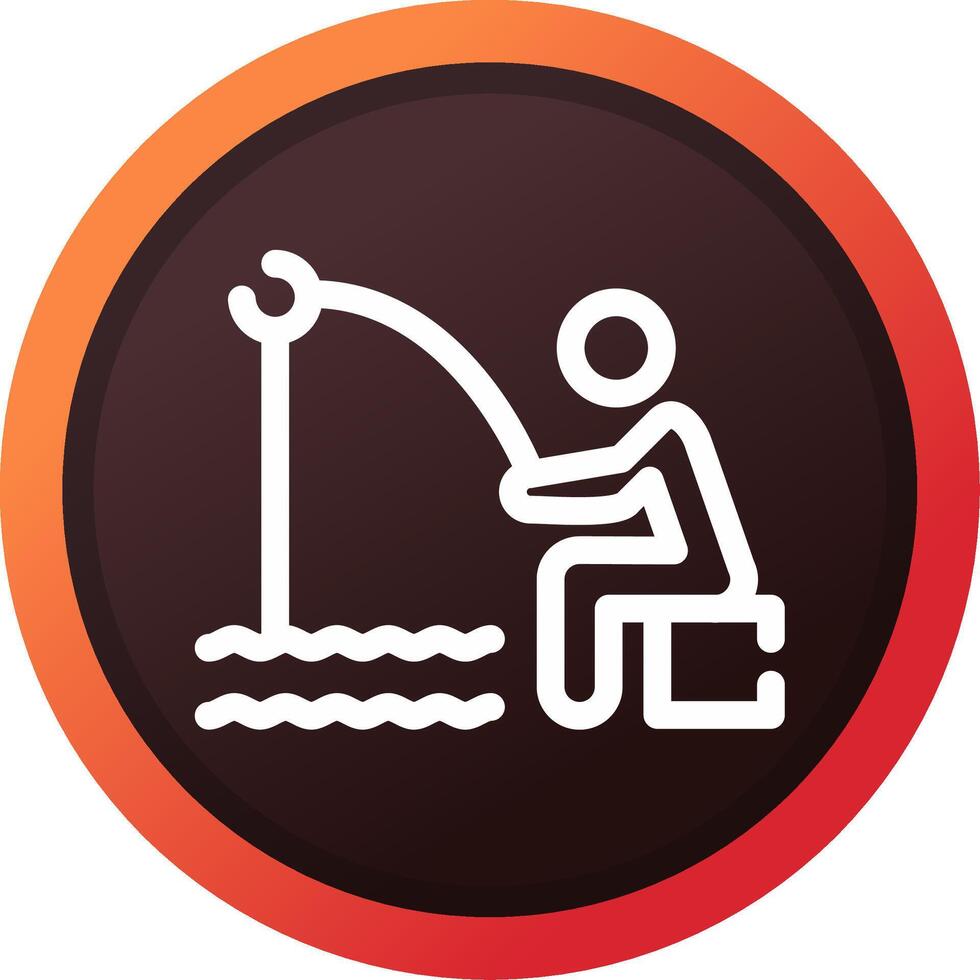 Shore Fishing Creative Icon Design vector