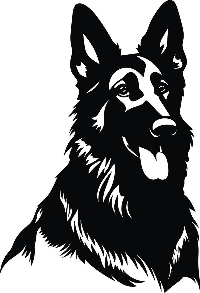 Silhouette german shepherd dog vector design