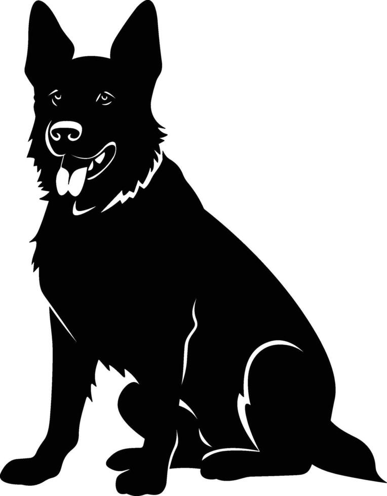 Silhouette german shepherd dog vector design