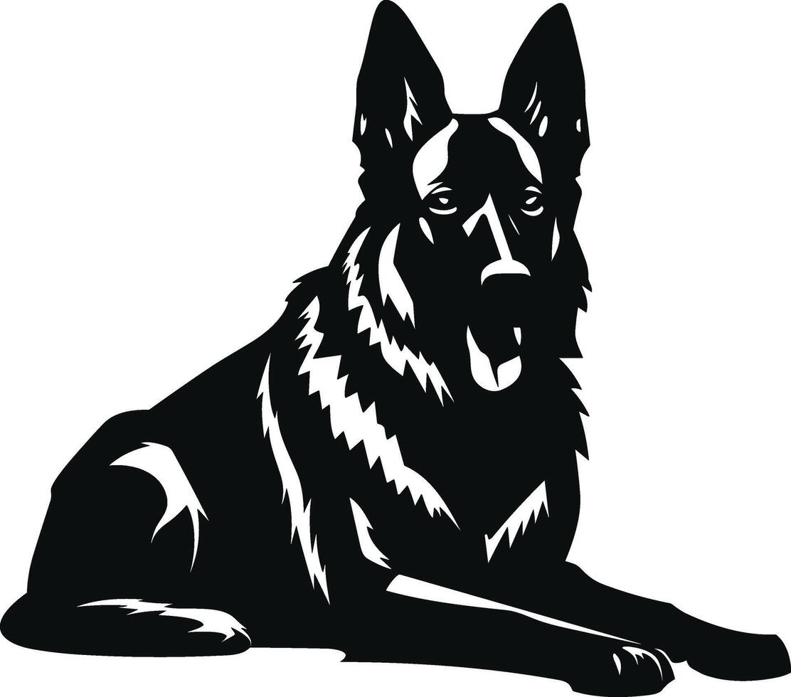 Silhouette german shepherd dog vector design