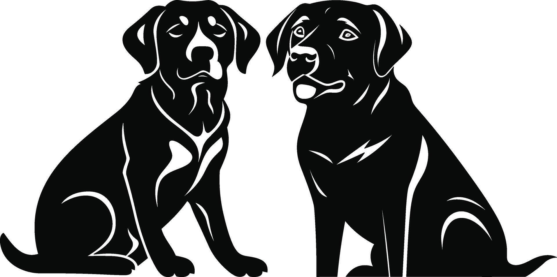 Silhouette labrador retriever dog logo vector