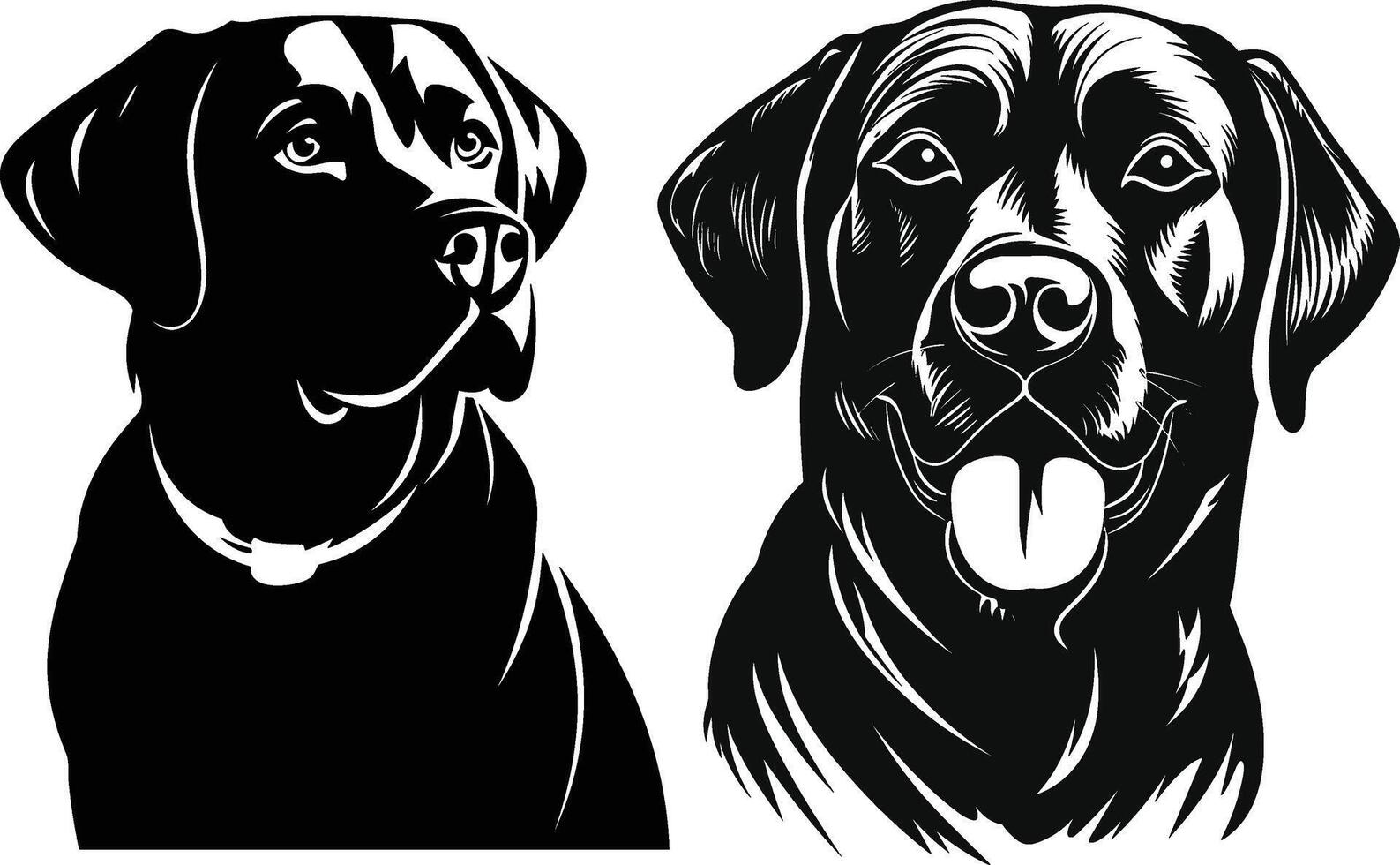 Silhouette labrador retriever dog logo vector