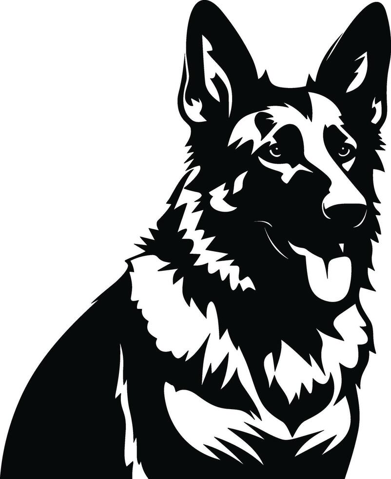 silueta alemán pastor perro vector diseño