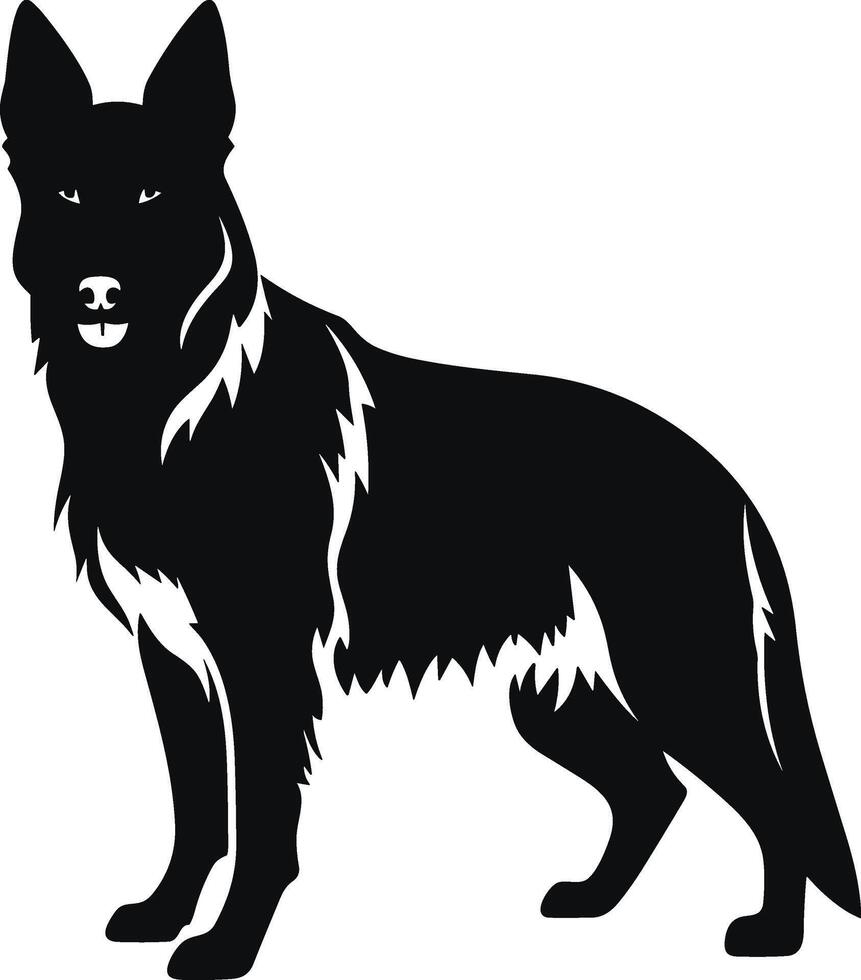Silhouette german shepherd dog vector design