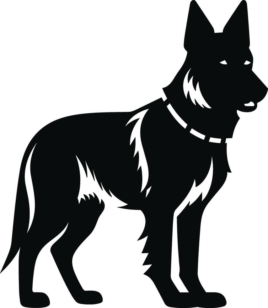 Silhouette german shepherd dog vector design