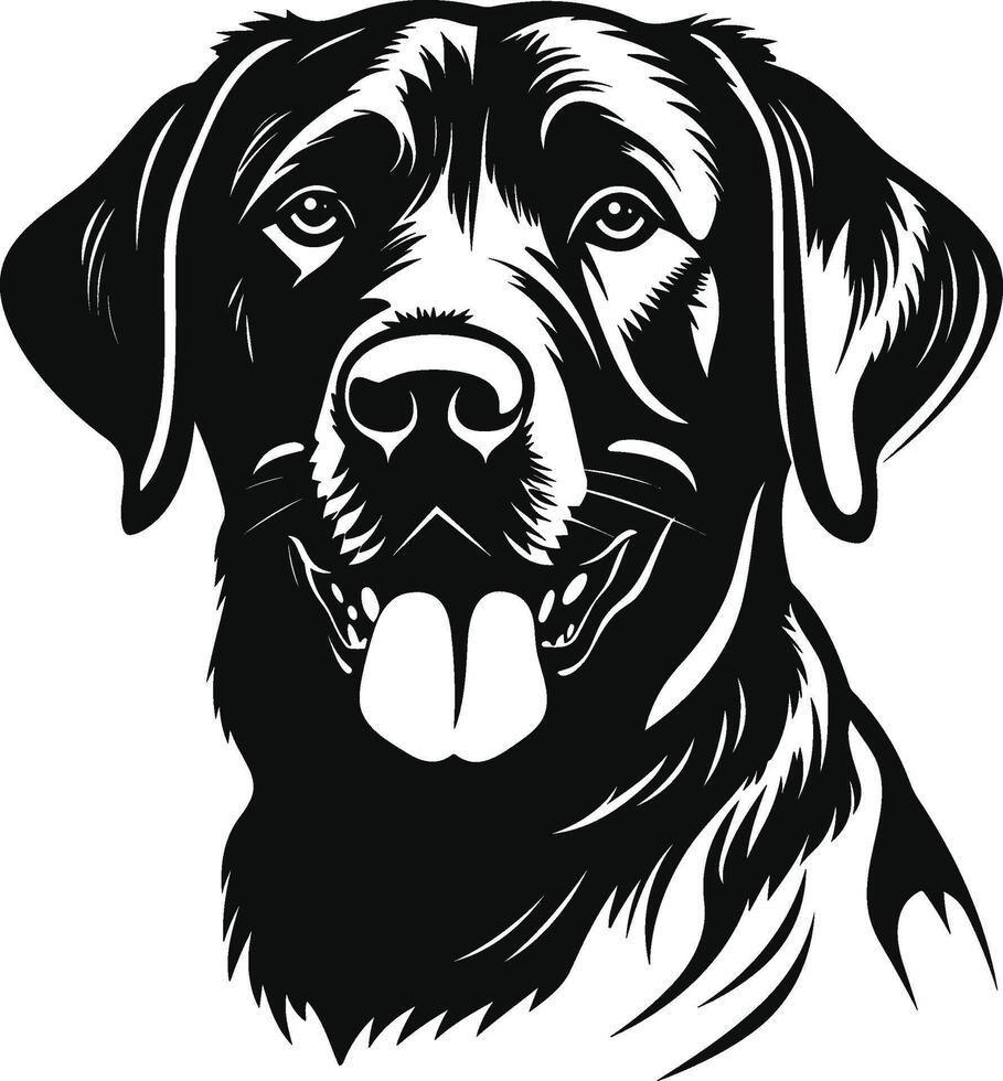 silueta Labrador perdiguero perro logo vector