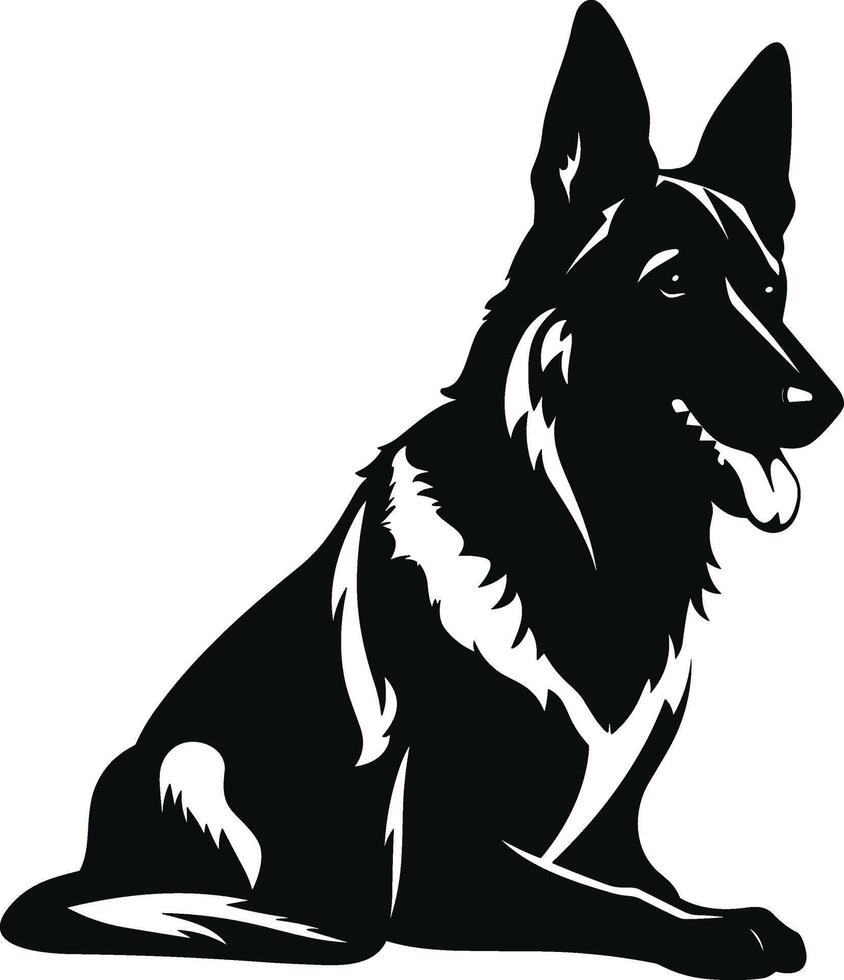 Silhouette german shepherd dog vector design