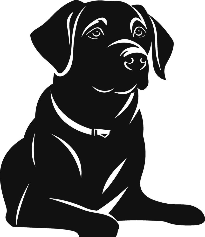 Silhouette labrador retriever dog logo vector