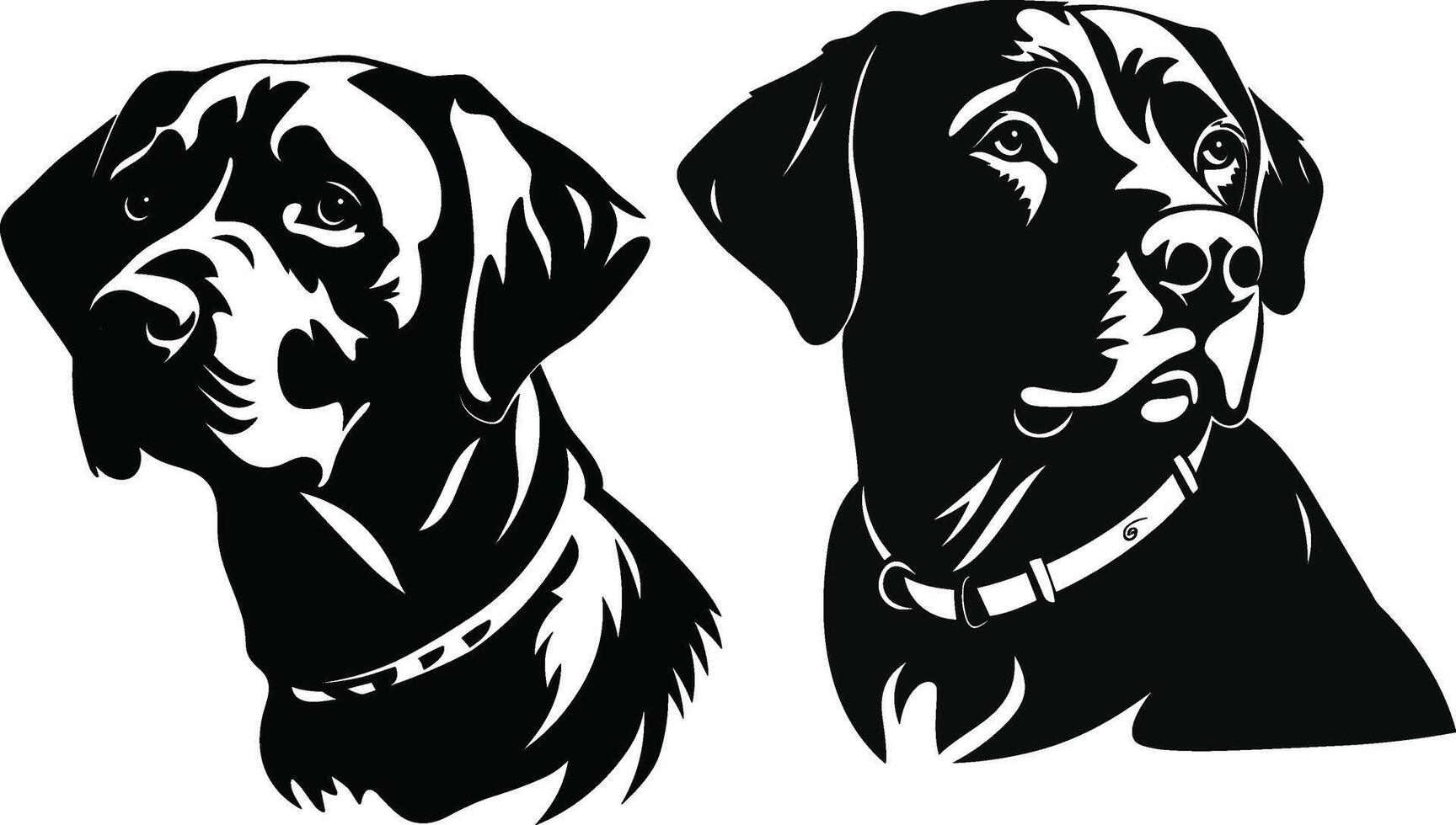 Silhouette labrador retriever dog logo vector