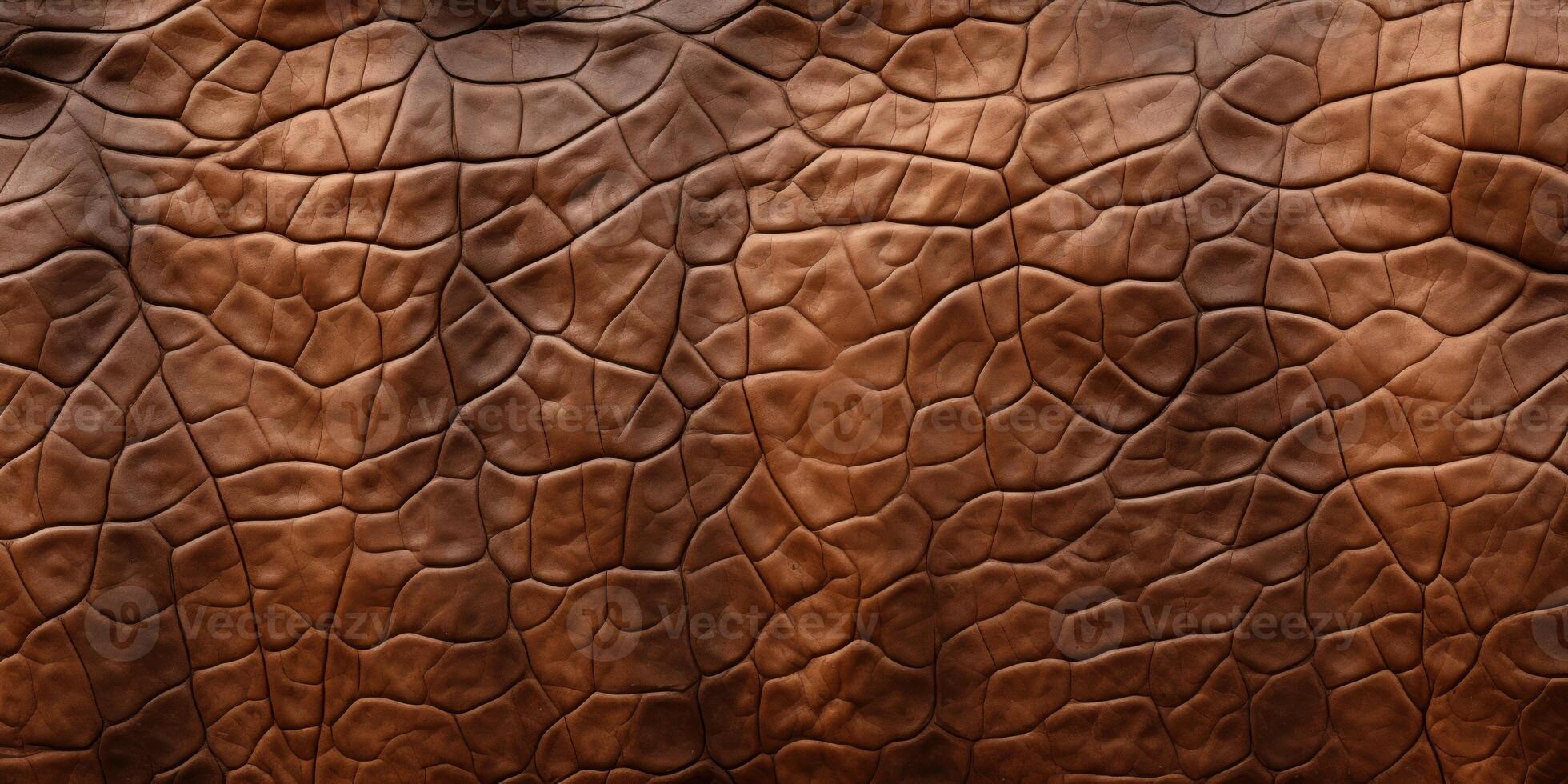 AI Generated Animal Leather Background. Textured Brown Surface. Hippopotamus Wrinkled Skin. Generative AI photo