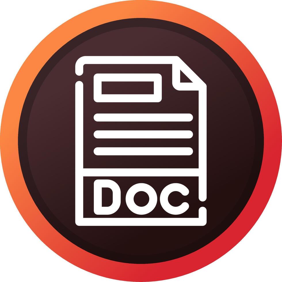 Doc File Format Creative Icon Design vector